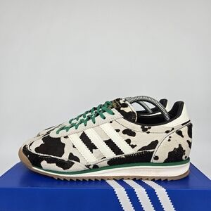 adidas Cow Print Athletic Shoes in White, Black, Green